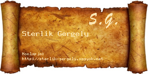 Sterlik Gergely névjegykártya